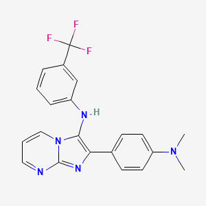 molecular formula C21H18F3N5 B11434208 2-[4-(dimethylamino)phenyl]-N-[3-(trifluoromethyl)phenyl]imidazo[1,2-a]pyrimidin-3-amine 