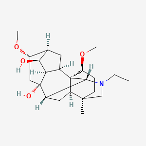 B1143422 (1S,2R,3R,4S,5S,6S,8S,9S,10R,13R,16S,17R)-11-ethyl-6,16-dimethoxy-13-methyl-11-azahexacyclo[7.7.2.12,5.01,10.03,8.013,17]nonadecane-4,8-diol CAS No. 1361-02-0