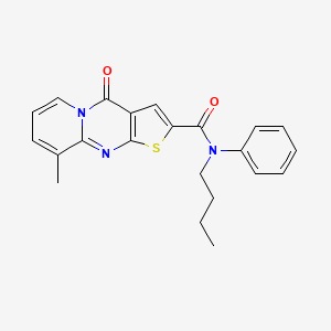 molecular formula C22H21N3O2S B11434230 N-butyl-9-methyl-4-oxo-N-phenyl-4H-pyrido[1,2-a]thieno[2,3-d]pyrimidine-2-carboxamide 