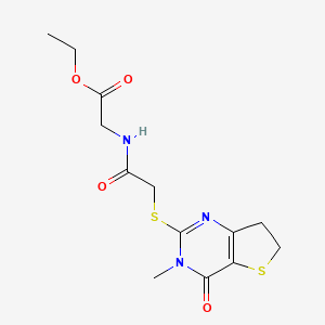 Ethyl 2-(2-((3-methyl-4-oxo-3,4,6,7-tetrahydrothieno[3,2-d]pyrimidin-2-yl)thio)acetamido)acetate