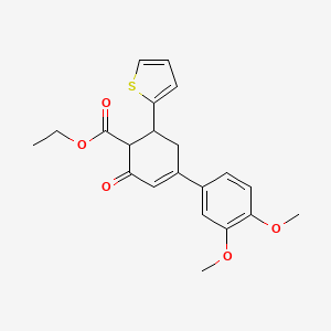 Ethyl 4-(3,4-dimethoxyphenyl)-2-oxo-6-(thiophen-2-YL)cyclohex-3-ene-1-carboxylate