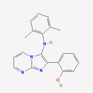 molecular formula C20H18N4O B11434272 2-{3-[(2,6-Dimethylphenyl)amino]imidazo[1,2-a]pyrimidin-2-yl}phenol 