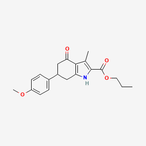 propyl 6-(4-methoxyphenyl)-3-methyl-4-oxo-4,5,6,7-tetrahydro-1H-indole-2-carboxylate