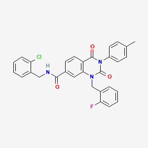 N-(2-chlorobenzyl)-1-(2-fluorobenzyl)-3-(4-methylphenyl)-2,4-dioxo-1,2,3,4-tetrahydroquinazoline-7-carboxamide