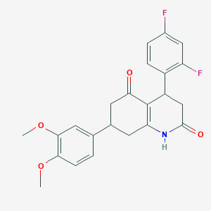 4-(2,4-difluorophenyl)-7-(3,4-dimethoxyphenyl)-4,6,7,8-tetrahydroquinoline-2,5(1H,3H)-dione