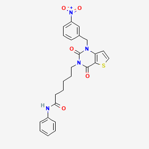 6-[1-[(3-nitrophenyl)methyl]-2,4-dioxothieno[3,2-d]pyrimidin-3-yl]-N-phenylhexanamide