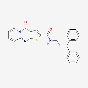 molecular formula C27H23N3O2S B11434351 N-(3,3-diphenylpropyl)-9-methyl-4-oxo-4H-pyrido[1,2-a]thieno[2,3-d]pyrimidine-2-carboxamide 