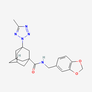 N-(1,3-benzodioxol-5-ylmethyl)-3-(5-methyl-2H-tetrazol-2-yl)tricyclo[3.3.1.1~3,7~]decane-1-carboxamide