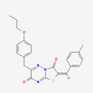 molecular formula C23H21N3O3S B11434373 (2E)-2-(4-methylbenzylidene)-6-(4-propoxybenzyl)-7H-[1,3]thiazolo[3,2-b][1,2,4]triazine-3,7(2H)-dione 