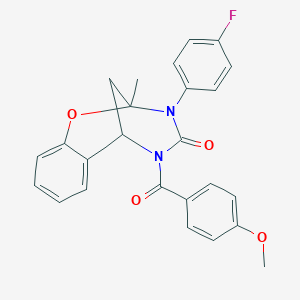 3-(4-fluorophenyl)-5-[(4-methoxyphenyl)carbonyl]-2-methyl-2,3,5,6-tetrahydro-4H-2,6-methano-1,3,5-benzoxadiazocin-4-one