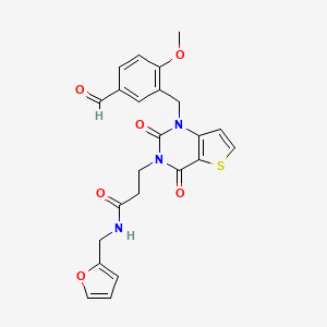 3-[1-[(5-formyl-2-methoxyphenyl)methyl]-2,4-dioxothieno[3,2-d]pyrimidin-3-yl]-N-(furan-2-ylmethyl)propanamide