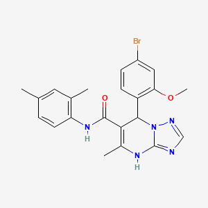 molecular formula C22H22BrN5O2 B11434397 7-(4-bromo-2-methoxyphenyl)-N-(2,4-dimethylphenyl)-5-methyl-4,7-dihydro[1,2,4]triazolo[1,5-a]pyrimidine-6-carboxamide 