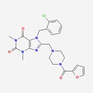 7-[(2-Chlorophenyl)methyl]-8-[[4-(furan-2-carbonyl)piperazin-1-yl]methyl]-1,3-dimethylpurine-2,6-dione