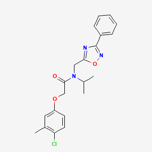 molecular formula C21H22ClN3O3 B11434413 2-(4-chloro-3-methylphenoxy)-N-[(3-phenyl-1,2,4-oxadiazol-5-yl)methyl]-N-(propan-2-yl)acetamide 