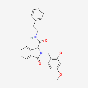 molecular formula C26H26N2O4 B11434442 2-(2,4-dimethoxybenzyl)-3-oxo-N-(2-phenylethyl)isoindoline-1-carboxamide 