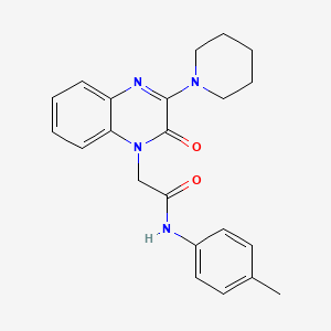 molecular formula C22H24N4O2 B11434452 N-(4-methylphenyl)-2-[2-oxo-3-(piperidin-1-yl)quinoxalin-1(2H)-yl]acetamide 