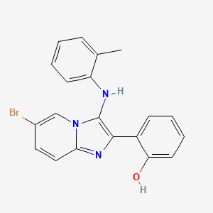 molecular formula C20H16BrN3O B11434478 2-{6-Bromo-3-[(2-methylphenyl)amino]imidazo[1,2-a]pyridin-2-yl}phenol 