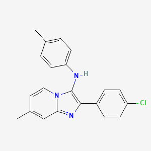 molecular formula C21H18ClN3 B11434485 2-(4-chlorophenyl)-7-methyl-N-(4-methylphenyl)imidazo[1,2-a]pyridin-3-amine 