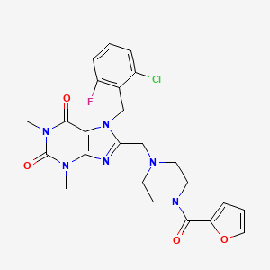 7-(2-chloro-6-fluorobenzyl)-8-((4-(furan-2-carbonyl)piperazin-1-yl)methyl)-1,3-dimethyl-1H-purine-2,6(3H,7H)-dione