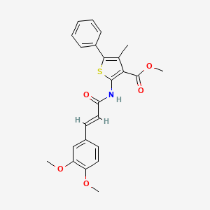 molecular formula C24H23NO5S B11434504 methyl 2-{[(2E)-3-(3,4-dimethoxyphenyl)prop-2-enoyl]amino}-4-methyl-5-phenylthiophene-3-carboxylate 