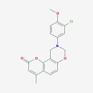 9-(3-chloro-4-methoxyphenyl)-4-methyl-9,10-dihydro-2H,8H-chromeno[8,7-e][1,3]oxazin-2-one