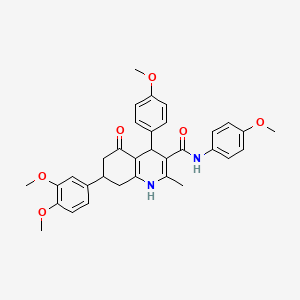 7-(3,4-dimethoxyphenyl)-N,4-bis(4-methoxyphenyl)-2-methyl-5-oxo-1,4,5,6,7,8-hexahydroquinoline-3-carboxamide