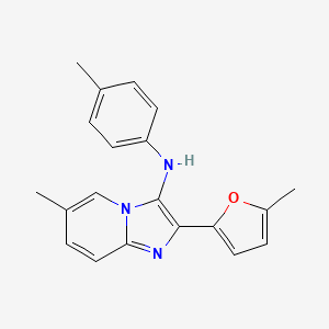 molecular formula C20H19N3O B11434540 6-methyl-2-(5-methylfuran-2-yl)-N-(4-methylphenyl)imidazo[1,2-a]pyridin-3-amine 