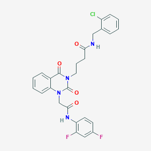 N-(2-chlorobenzyl)-4-[1-{2-[(2,4-difluorophenyl)amino]-2-oxoethyl}-2,4-dioxo-1,4-dihydroquinazolin-3(2H)-yl]butanamide