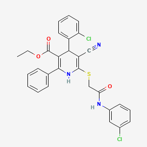 Ethyl 4-(2-chlorophenyl)-6-({2-[(3-chlorophenyl)amino]-2-oxoethyl}sulfanyl)-5-cyano-2-phenyl-1,4-dihydropyridine-3-carboxylate