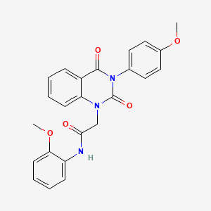 molecular formula C24H21N3O5 B11434618 N-(2-methoxyphenyl)-2-(3-(4-methoxyphenyl)-2,4-dioxo-3,4-dihydroquinazolin-1(2H)-yl)acetamide 