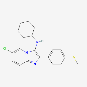 molecular formula C20H22ClN3S B11434630 6-chloro-N-cyclohexyl-2-[4-(methylsulfanyl)phenyl]imidazo[1,2-a]pyridin-3-amine 