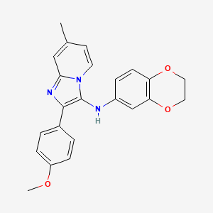 N-(2,3-dihydro-1,4-benzodioxin-6-yl)-2-(4-methoxyphenyl)-7-methylimidazo[1,2-a]pyridin-3-amine