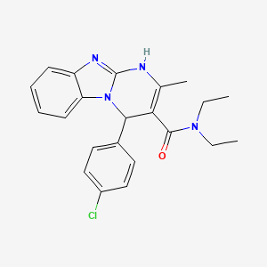 molecular formula C22H23ClN4O B11434689 4-(4-chlorophenyl)-N,N-diethyl-2-methyl-1,4-dihydropyrimido[1,2-a]benzimidazole-3-carboxamide 