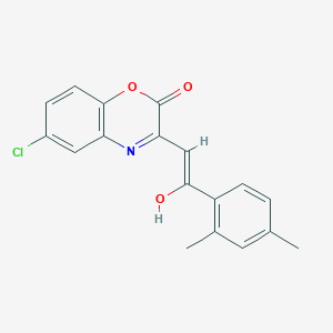 (3E)-6-chloro-3-[2-(2,4-dimethylphenyl)-2-oxoethylidene]-3,4-dihydro-2H-1,4-benzoxazin-2-one