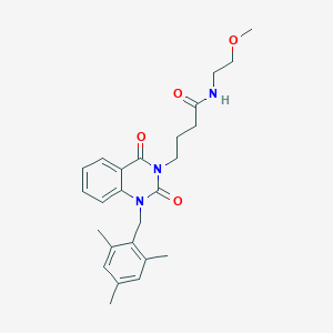 4-(2,4-dioxo-1-(2,4,6-trimethylbenzyl)-1,2-dihydroquinazolin-3(4H)-yl)-N-(2-methoxyethyl)butanamide