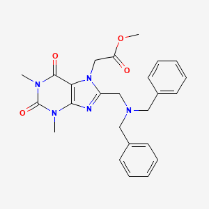 methyl {8-[(dibenzylamino)methyl]-1,3-dimethyl-2,6-dioxo-1,2,3,6-tetrahydro-7H-purin-7-yl}acetate