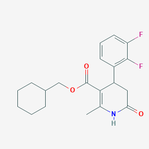 molecular formula C20H23F2NO3 B11434764 Cyclohexylmethyl 4-(2,3-difluorophenyl)-2-methyl-6-oxo-1,4,5,6-tetrahydropyridine-3-carboxylate 