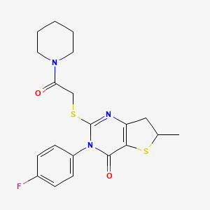 3-(4-fluorophenyl)-6-methyl-2-((2-oxo-2-(piperidin-1-yl)ethyl)thio)-6,7-dihydrothieno[3,2-d]pyrimidin-4(3H)-one