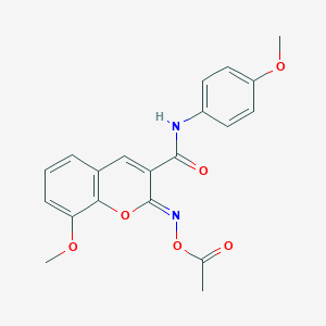 molecular formula C20H18N2O6 B11434800 (2Z)-2-[(acetyloxy)imino]-8-methoxy-N-(4-methoxyphenyl)-2H-chromene-3-carboxamide 