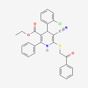 Ethyl 4-(2-chlorophenyl)-5-cyano-6-[(2-oxo-2-phenylethyl)sulfanyl]-2-phenyl-1,4-dihydropyridine-3-carboxylate