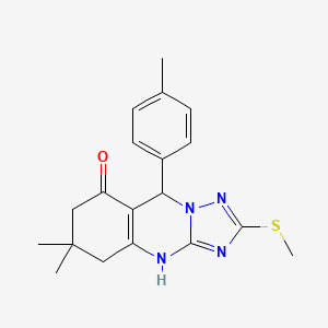 6,6-dimethyl-9-(4-methylphenyl)-2-(methylsulfanyl)-5,6,7,9-tetrahydro[1,2,4]triazolo[5,1-b]quinazolin-8(4H)-one