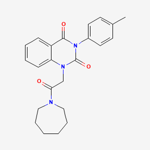 molecular formula C23H25N3O3 B11434836 1-(2-(azepan-1-yl)-2-oxoethyl)-3-(p-tolyl)quinazoline-2,4(1H,3H)-dione 