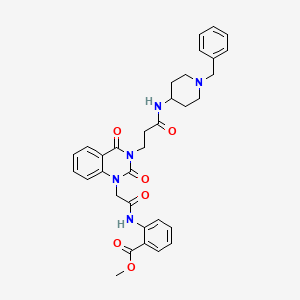 methyl 2-({[3-{3-[(1-benzylpiperidin-4-yl)amino]-3-oxopropyl}-2,4-dioxo-3,4-dihydroquinazolin-1(2H)-yl]acetyl}amino)benzoate