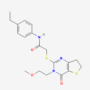 molecular formula C19H23N3O3S2 B11434861 N-(4-Ethylphenyl)-2-{[3-(2-methoxyethyl)-4-oxo-3H,4H,6H,7H-thieno[3,2-D]pyrimidin-2-YL]sulfanyl}acetamide 