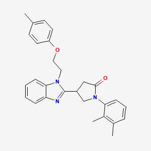 1-(2,3-dimethylphenyl)-4-{1-[2-(4-methylphenoxy)ethyl]-1H-benzimidazol-2-yl}pyrrolidin-2-one