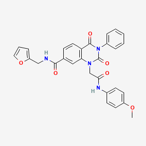 N-(furan-2-ylmethyl)-1-{2-[(4-methoxyphenyl)amino]-2-oxoethyl}-2,4-dioxo-3-phenyl-1,2,3,4-tetrahydroquinazoline-7-carboxamide