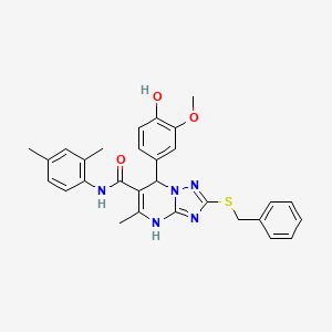 2-(benzylsulfanyl)-N-(2,4-dimethylphenyl)-7-(4-hydroxy-3-methoxyphenyl)-5-methyl-4,7-dihydro[1,2,4]triazolo[1,5-a]pyrimidine-6-carboxamide