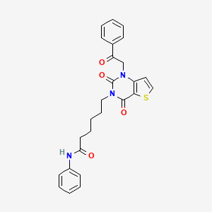 6-[2,4-dioxo-1-(2-oxo-2-phenylethyl)-1,4-dihydrothieno[3,2-d]pyrimidin-3(2H)-yl]-N-phenylhexanamide