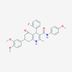 7-(3,4-dimethoxyphenyl)-4-(2-fluorophenyl)-N-(4-methoxyphenyl)-2-methyl-5-oxo-1,4,5,6,7,8-hexahydroquinoline-3-carboxamide