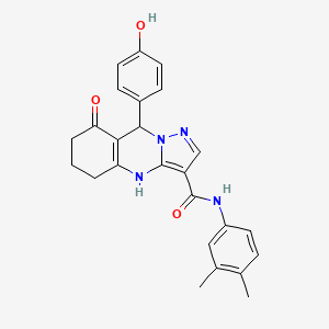 N-(3,4-dimethylphenyl)-9-(4-hydroxyphenyl)-8-oxo-4,5,6,7,8,9-hexahydropyrazolo[5,1-b]quinazoline-3-carboxamide